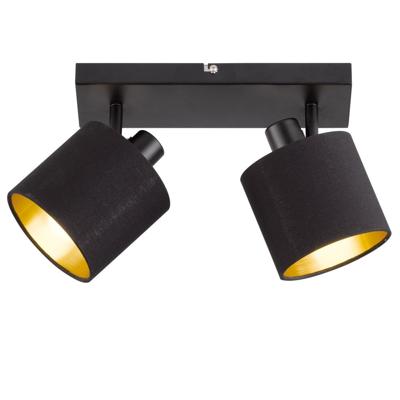 Trio PlafondspotTommy 2-lichts zwart met goud - R80332079