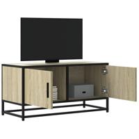 Tv-meubel 80x34,5x40 cm bewerkt hout metaal sonoma eikenkleurig