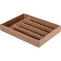 2x Bestekbak bamboe hout 27 cm