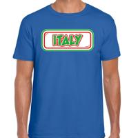 Verkleed T-shirt voor heren - Italie - blauw - voetbal supporter - themafeest