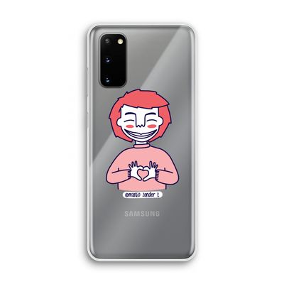 Hartje: Samsung Galaxy S20 Transparant Hoesje