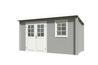 Blokhut Amira 380x175 Platinum Grey-Wit - Outdoor life