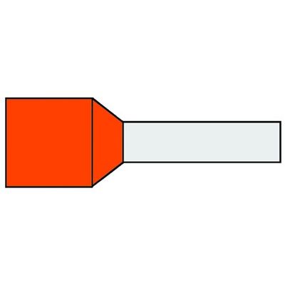 Geïsoleerde Adereindhuls 0,50qmm Oranje penlengte = 6mm
