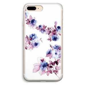 Waterverf bloemen: iPhone 7 Plus Transparant Hoesje