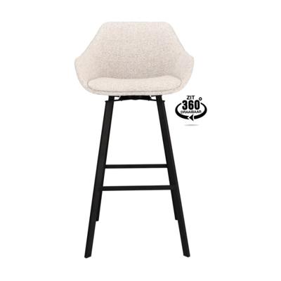 Haluta Barkruk Ellie met armsteun - Draaibaar - Crème (zithoogte 80cm)