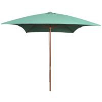 Parasol met houten paal 200x300 cm groen - thumbnail