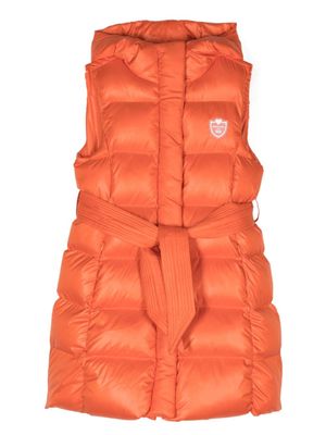 Monnalisa manteau sans manches à patch logo - Orange