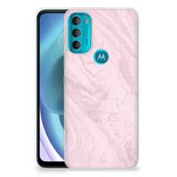 Motorola Moto G71 5G | TPU | Siliconen hoesje | Marble Pink - Origineel Cadeau Vriendin