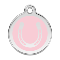 Horse Shoe Pink roestvrijstalen hondenpenning large/groot dia. 3,8 cm - Reddingo Horse Shoe Pink roestvrijstalen hondenpenning large/groot dia. 3,8 cm - Reddingo
