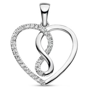 Hanger Hart-Infinity zilver-zirconia wit 18 x 19,2 mm