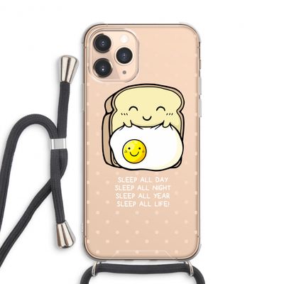 Sleep All Day: iPhone 11 Pro Max Transparant Hoesje met koord