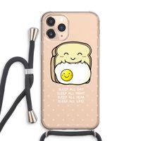 Sleep All Day: iPhone 11 Pro Max Transparant Hoesje met koord
