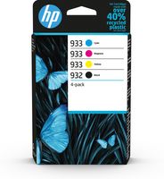 HP 932 zwarte/933 cyaan/magenta/gele originele inkt, 4-pack - thumbnail