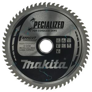 Makita Afkortzaagblad voor WPC | Efficut | Ø 216mm Asgat 30mm 60T - E-12192