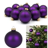 Krebs kerstballen - 24x st - magic velvet paars - 7 cm - glas - kerstversiering