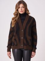 Oversized gebreide intarsia V-hals trui