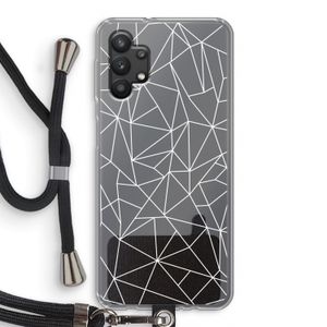 Geometrische lijnen wit: Samsung Galaxy A32 5G Transparant Hoesje met koord