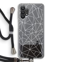 Geometrische lijnen wit: Samsung Galaxy A32 5G Transparant Hoesje met koord