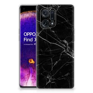 OPPO Find X5 TPU Siliconen Hoesje Marmer Zwart - Origineel Cadeau Vader