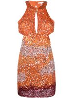 Patrizia Pepe robe courte en tulle à sequins - Orange