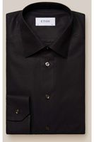 ETON Contemporary Fit Jersey shirt zwart, Gestructureerd