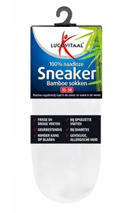 Lucovitaal Bamboe Sneakersok Wit - Maat 39-42