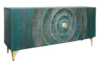 Sideboard GOLDEN SUNSET 180cm 3D turquoise - 45643