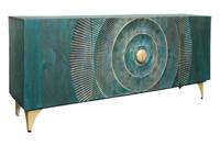 Sideboard GOLDEN SUNSET 180cm 3D turquoise - 45643