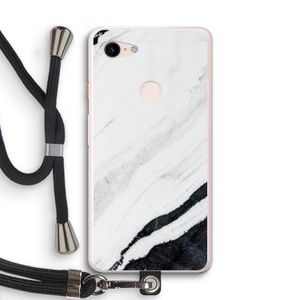 Elegante marmer: Pixel 3 XL Transparant Hoesje met koord