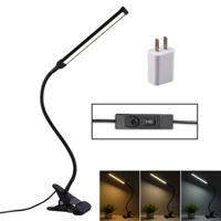 LED bureaulamp 8W opvouwbare oogbescherming tafellamp USB plug-in versie + stekker (zwart)