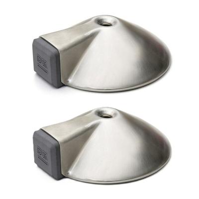 Bellatio design Deurstopper - 2x - RVS - 8,5 x 8,5 x 2,6 cm - deurbuffers