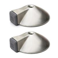 Bellatio design Deurstopper - 2x - RVS - 8,5 x 8,5 x 2,6 cm - deurbuffers