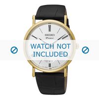 Horlogeband Seiko 6G28-00X0 / SRK036P1 Leder Zwart 21mm - thumbnail
