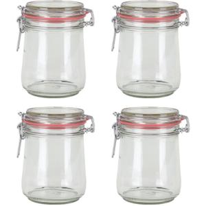 Weckpot/inmaakpot - 8x stuks - glas - 720 ml - met beugelsluiting - transparant