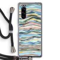 Watercolor Agate: Sony Xperia 5 Transparant Hoesje met koord