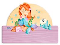 Dekori naambord zeemeermin meisjes 25 x 16 cm hout roze 2 delig - thumbnail