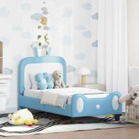 Peuterbedframe met hoofdbord Blauw 70 x 140 cm PU