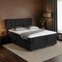 2dekans Elektrische Boxspring Delux Dubai | 160 x 200 Zwart (Niet in originele verpakking - Kans op schade)