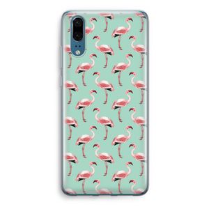 Flamingoprint groen: Huawei P20 Transparant Hoesje