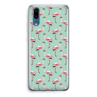 Flamingoprint groen: Huawei P20 Transparant Hoesje