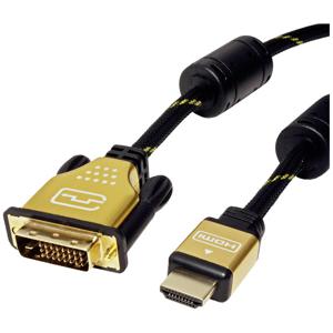 ROLINE 11.04.5896 video kabel adapter 1,5 m HDMI Type A (Standaard) DVI-D Zwart, Goud