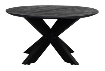 LABEL51 Ronde Salontafel 'Otis' Mangohout, 80cm, kleur Zwart