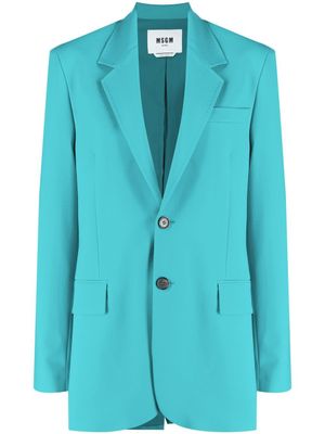 MSGM blazer à simple boutonnage - Bleu