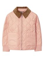 Burberry Kids veste matelassée Otis à col contrastant - Rose