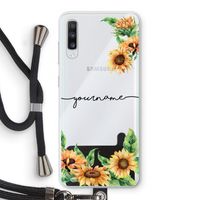 Zonnebloemen: Samsung Galaxy A70 Transparant Hoesje met koord