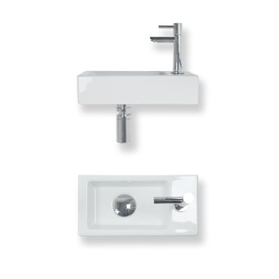 Fonteinset Baseline keramiek 36x18x9 cm wit glans