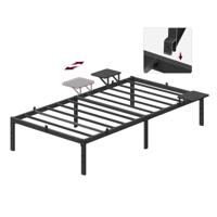 Metalen bedframe met opbergplanken, 90 x 200 cm