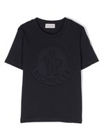 Moncler Enfant t-shirt en coton à logo embossé - Bleu