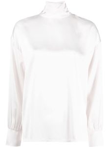 Fabiana Filippi blouse en satin à col montant - Blanc