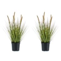 Set van 2x stuks kunstplanten groen gras sprieten 45 cm.